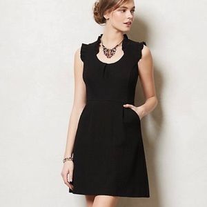 Anthropologie Tabitha Black Textured Dress Size 6